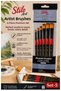 Professional Painting Brush Set 6-Piece Cut-End 1 Pack Stilo Set 5 Synthetic Quality Painter Brush Set