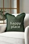 This Is Our Happy Place Written Decorative Fringed Pillowcase-Khaki Cream Gray Tasseled Throw Pillow Cover - 5