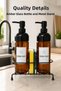 Amber Glass Liquid Soap Dispenser Set - Set of 2 with Black Metal Stand and Sponge Holder 500Cc - 4