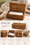 Urban Covered Natural Rattan Wicker Napkin Holder Decorative Desktop Napkin Box Organizer - 3