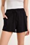 Black Plain High Waist Tube Leg Short Soft Touch Knitted Shorts & Bermuda Twoss26Sr00227 - 5