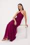 فستان سهرة طويل مزين بكشكشة من التول ومبطن من Prom Plum وفستان التخرج TPRSS26AE00134 - 4