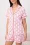 Pembe-Çok Renkli %100 Pamuklu Kalpli Biyeli Örme Pijama Takımı THMSS26PT00157 - 4