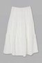 White Modal Long Skirt with Elastic Waist and Lace Detail Tdrss26Et00064