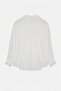 White V-Neck Fine Textured Oversize Summer Shirt Tdrss26Go00113 - 3