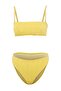 Yellow Strapless Covered Textured High Waist High Leg Bikini Set Tbess26Bt00140 - 4