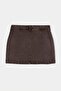 Brown Regular Waist 100% Cotton Shorts Skirt Twoaw27Sr00006 - 9