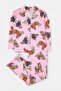 Pembe Leopar Baskılı Gömlek Yaka Örme Büyük Beden Pijama Takımı TBBAW27AI00004 - 5