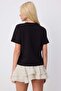 Siyah Düz Regular Bisiklet Yaka Standart Kol İnterlok Örme T-Shirt TWOSS26TS00064 - 4