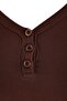 Brown Plain Fitted V-Neck Standard Sleeve Short Crop Stretchy Knitted T-Shirt Twoss26Ts00125 - 7