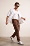 Black-Light Brown Double Pack 100% Cotton Linen Straight Fit Men's Trousers Tmnss26Pl00041 - 4