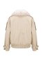 Ekru Oversize Kalıp Suni Kürk Yakalı Suni Deri Büyük Beden Ceket Mont TWOAW27AW00011 - 8