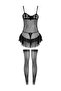 Black 3-Piece Tulle Stockings and Panty Babydoll/Fantasy Nightgown Thmaw27Ll00012 - 3