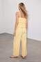 Yellow Strap Layered Blouse Wide Leg Pants Set Tdrss26Au00090 - 4