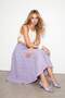Lilac Floral Asymmetric Side Zipper Skirt Tdrss26Et00086