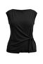 Anthracite Body-Fitting Double-Breasted Tie-Detail Modal Piece Knitted Plus Size Blouse Tbbss26Af00178 - 4