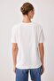 Ecru Fish Print Oversize Crew Neck Standard Sleeve Short 100% Cotton Knitted T-Shirt Twoss26Ts00123 - 4