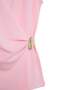 Pink Metal Gold Accessory Detailed Double Breasted Draped Blouse Tdrss26Bz00130 - 5
