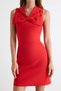 Red Bow Detail Bodycon Midi Woven Dress Twoss26El00693 - 3