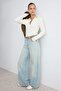 Açık Mavi DÖKÜMLÜ Yüksek Bel Wide Leg Jeans TWOAW27JE00038 - 2