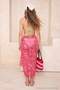 Pink Geometric Patterned Maxi Knitted Pareo Tbess26Pr00005 - 4
