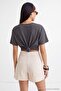 Beige Pleated Mini Shorts & Bermuda Twoss26Sr00038 - 4