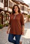 Plus Size Capri Sleeve Combed Cotton Blouse