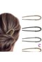 Twist Model French Pin Women's Gold Metal Bun Clip 12.5cm - Modern Stick Clip Hair Bun Stick - 3