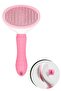 ® Cat Dog Hair Collector Self-Cleaning Ergonomic Handle Pet Comb Pink - 7