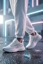 White Silver Memory Foam Lightweight Flexible Unisex Walking Shoes B25Ra162 g - 5