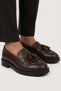 Tasseled Brown Genuine Leather Women's Loafer Shoes Daily Classic Tassel Detailed Shoes - 2