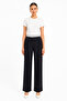 Women's Black Palazzo Trousers with Reverse Belt
