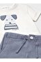 Baby Boy Dog Print Shorts Set 0-2 Years Ecru - Blue - 3