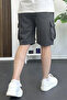 Men's Elastic Waist Pocket Shorts Anthracite Edw388 - 3