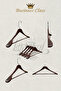 Business Class 3 Pieces 44 cm Italian Hook Solid Wood Suit Hanger Coat Hanger Jacket Hanger - 4