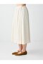 Beige Melange Relaxed Fit Elastic Waist Regular Waist Woven Midi Skirt - 4