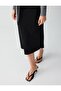 Black Regular Waist Straight Cut Knitted Midi Skirt - 5
