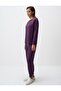 Purple High Waist Slim Leg Pocket Jogger Pants - 2