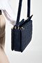 Women's Cross Strap Quilted Stitched Navy Blue Color Shoulder Bag - 2
