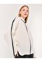 White Loose Cut Long Sleeve Turtleneck Knitwear Sweater