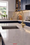 Damla Series - 3-Way Kitchen Sink Faucet with Water Purification (Water-Saving Sink Faucet) Mat Gold Color - 2