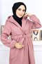 Front Tie Kachet Coat Dusty Rose 19169 - 2