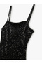 Sequin Sequined Square Neck Strap Mini Dress - 6