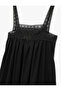Cotton Lace Detailed Square Neck Long Strap Dress - 5