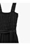 Gimped Square Collar Sleeveless Belted Waist Wide Leg Jumpsuit Wrap - 5