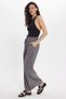 Women's Relax Fit Comfortable Cut Waist Lace-Up Elastic Soft Textured Double Pocket Gray Trousers - 5