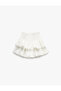 Elastic Waist Layered Lace Detailed Mini Skirt - 4