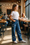 Girl's Star Patterned Blue Denim Trousers – Relaxed Fit Jeans - 3