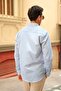 Slim Fit Long Sleeve Lycra Striped Collar Buttoned Gift Boxed Men's Shirt Fs-003669 - Cobalt Blue - 6