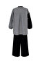 Striped Shirt Detailed Tunic Double Suit |   Black with Pockets, Wide Legs and Tunic - 7